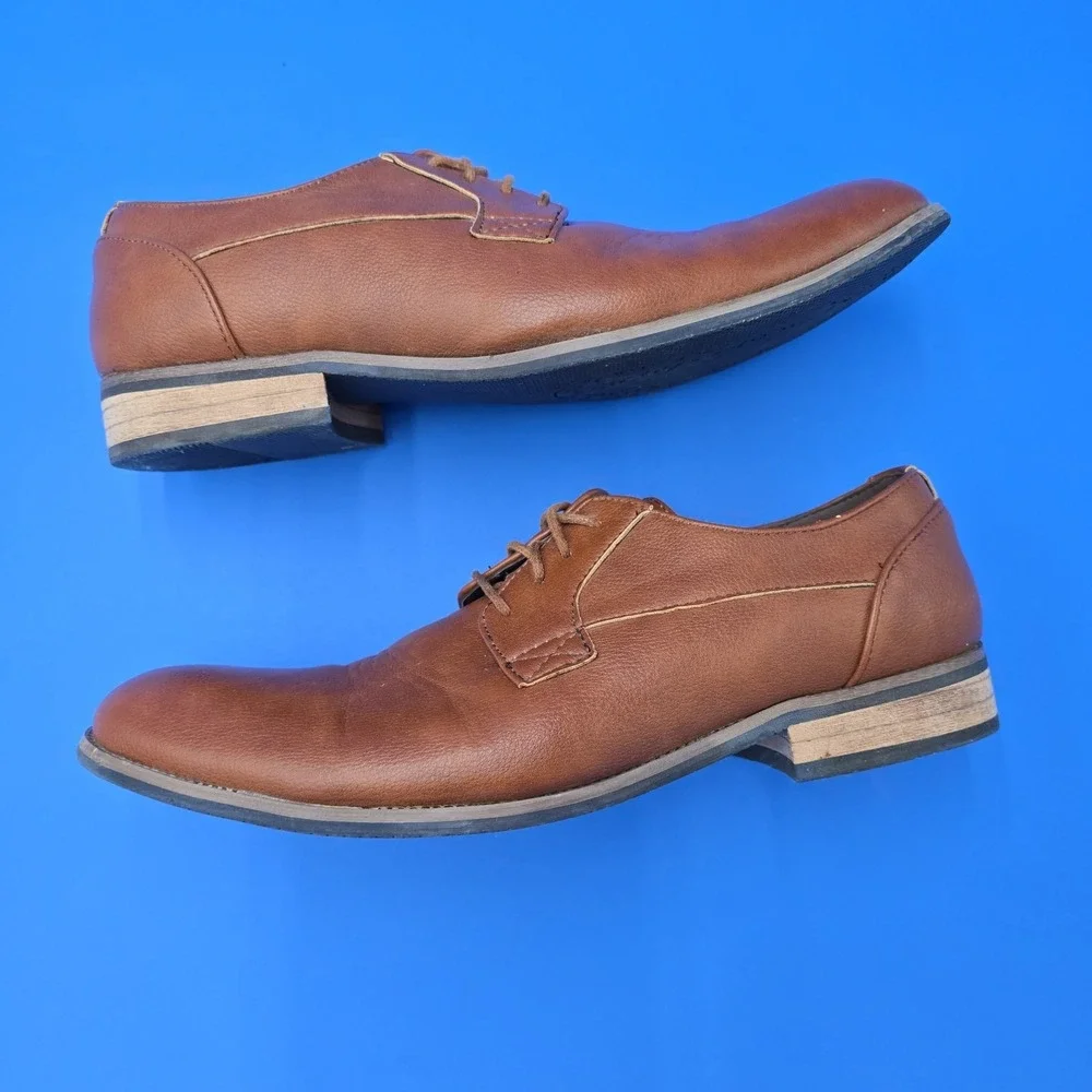 Gino‎ Pheroni  Men's Eric Brown Leather Lace-Up Oxford Shoes Sz 9.5